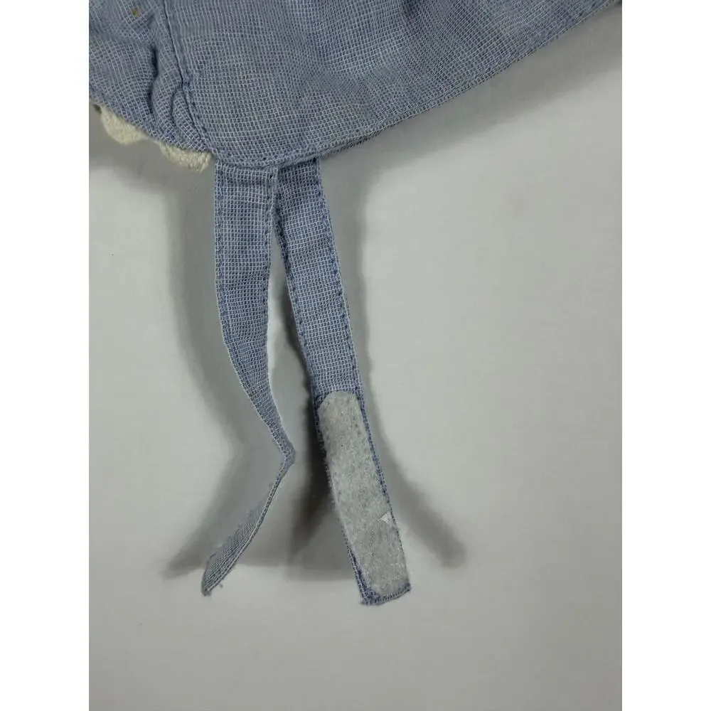 Mini Baby Boden Chambray Bonnet Blue White 6-12 Months
